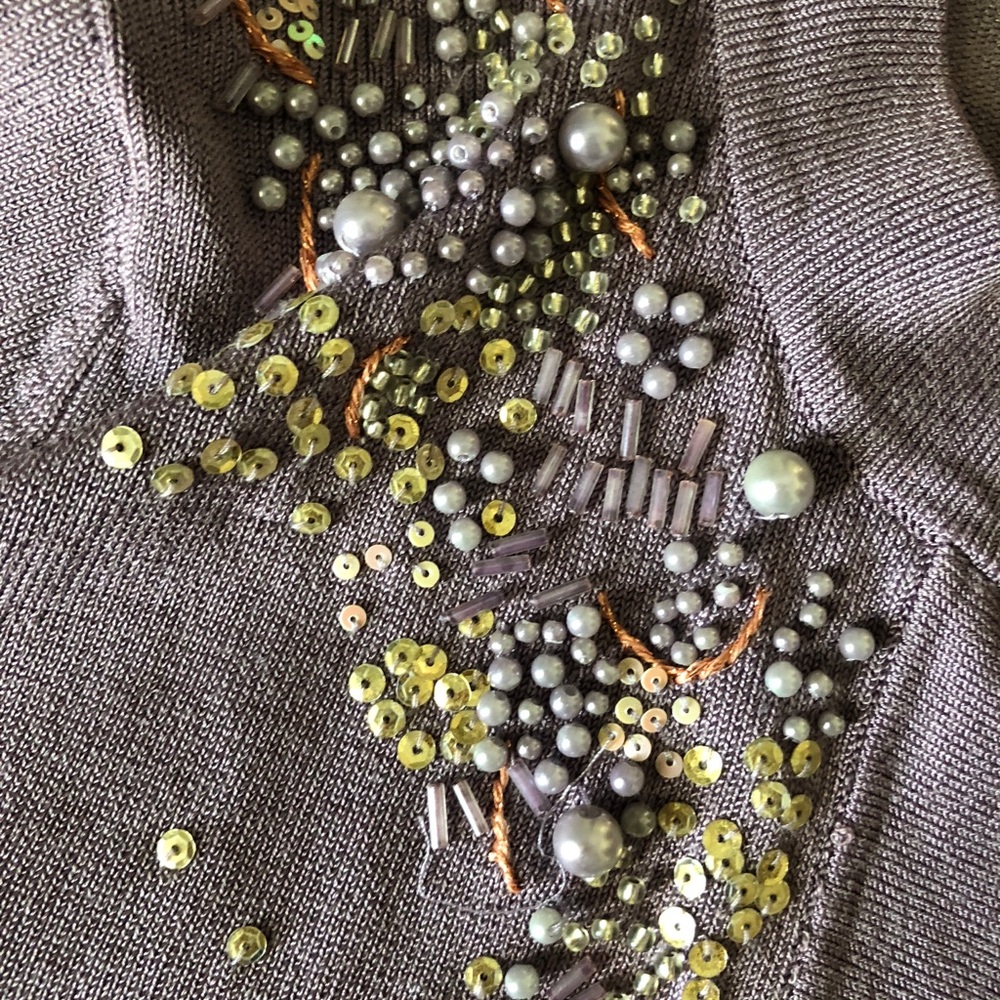 Betsey Johnson purple beaded shrug